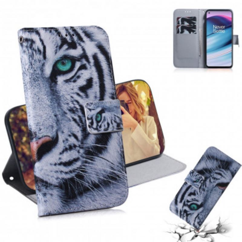 Flip Cover OnePlus Nord CE 5G Tiger Ansigt