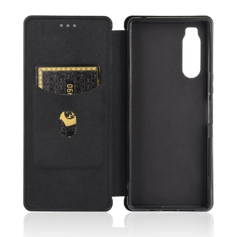 Cover Sony Xperia 5 II Flip Cover Farvet Carbon Silikone