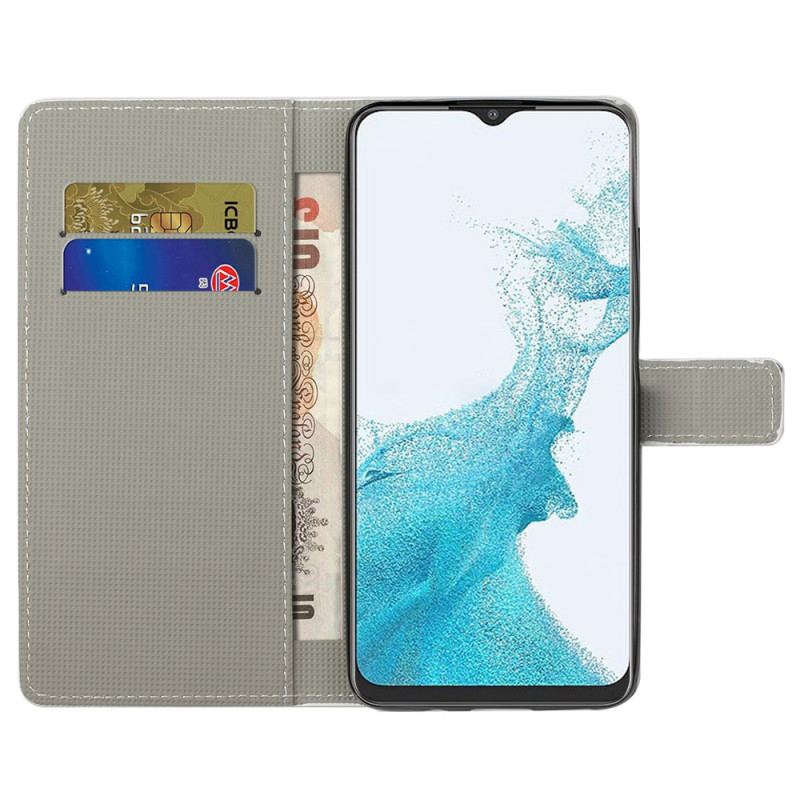 Flip Cover Samsung Galaxy A23 5G Blå Sommerfugl