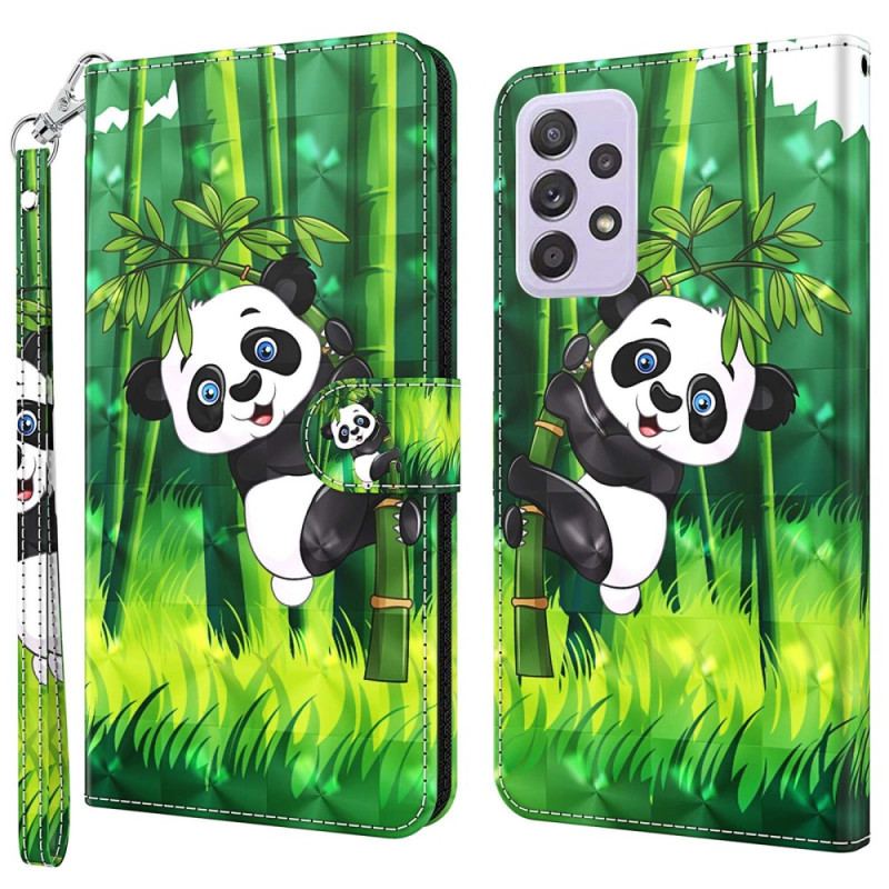 Flip Cover Samsung Galaxy A23 5G Med Snor Bambus Panda Med Snor