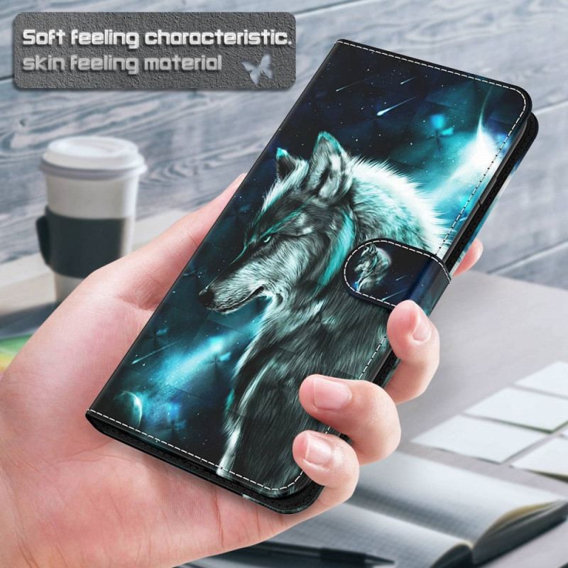 Flip Cover Samsung Galaxy A23 5G Med Snor Lanyard Wolf