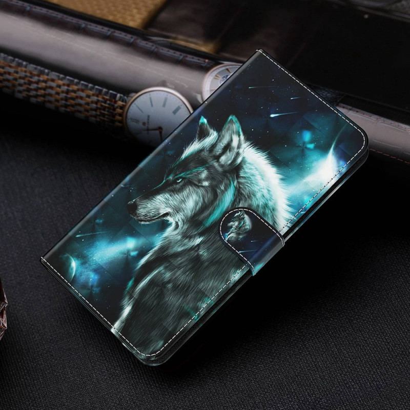 Flip Cover Samsung Galaxy A23 5G Med Snor Lanyard Wolf