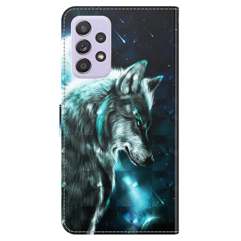 Flip Cover Samsung Galaxy A23 5G Med Snor Lanyard Wolf