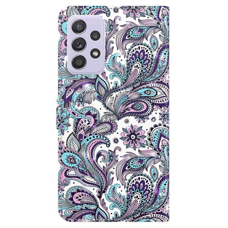 Flip Cover Samsung Galaxy A23 5G Med Snor Strappy Paisley Mønster