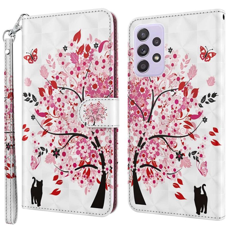 Flip Cover Samsung Galaxy A23 5G Med Snor Strappy Rose Tree