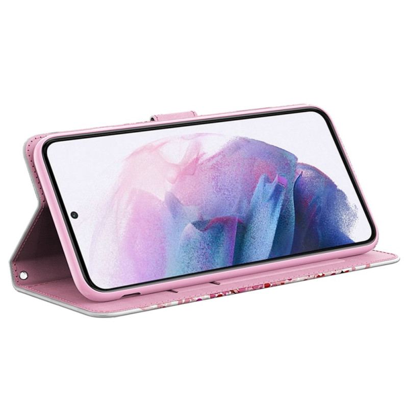 Flip Cover Samsung Galaxy A23 5G Med Snor Strappy Rose Tree