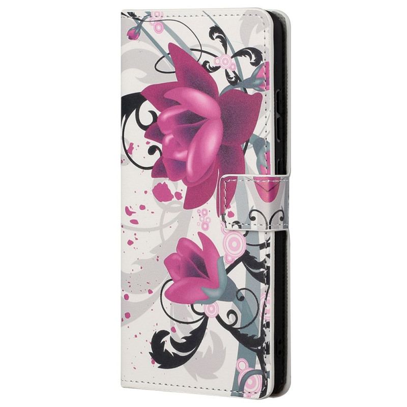 Flip Cover Samsung Galaxy A23 5G Tropiske Blomster