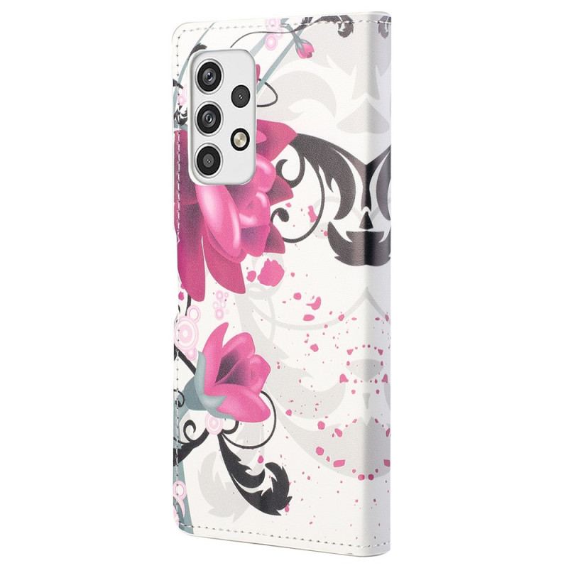 Flip Cover Samsung Galaxy A23 5G Tropiske Blomster