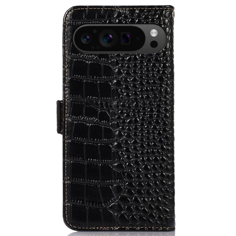 Flip Cover Google Pixel 9 Pro Xl Crocodile Style Læder