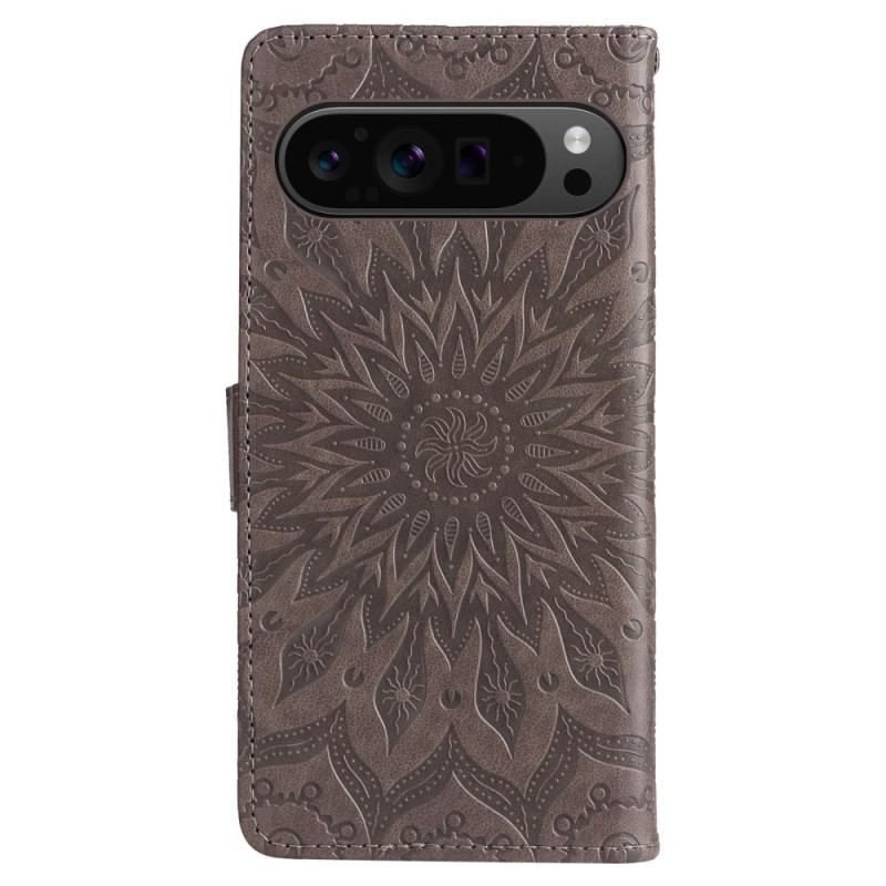 Læder Cover Google Pixel 9 Pro Xl Solar Mandala Med Rem