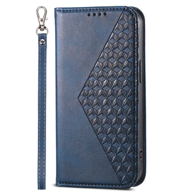 Læder Cover Google Pixel 9 Pro Xl Telefon Etui Strappy Diamanter