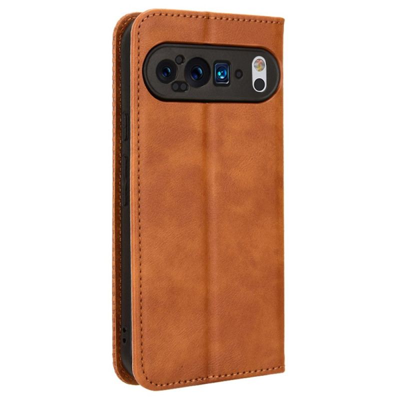 Læder Cover Google Pixel 9 Pro Xl Telefon Etui Vintage Frise