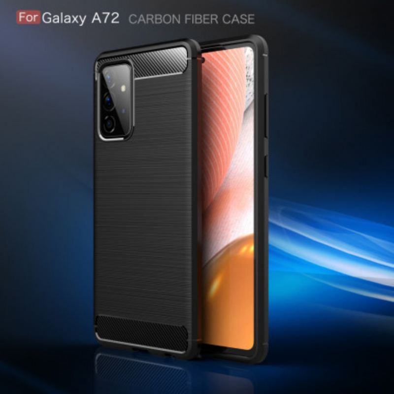 Cover Samsung Galaxy A72 4G / A72 5G Børstet Kulfiber