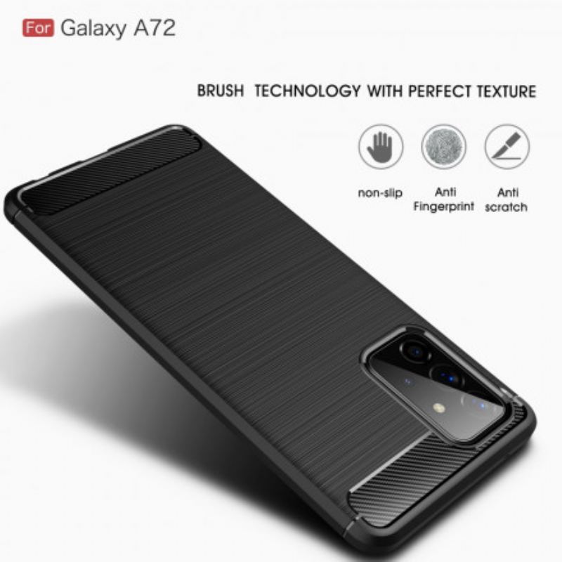 Cover Samsung Galaxy A72 4G / A72 5G Børstet Kulfiber