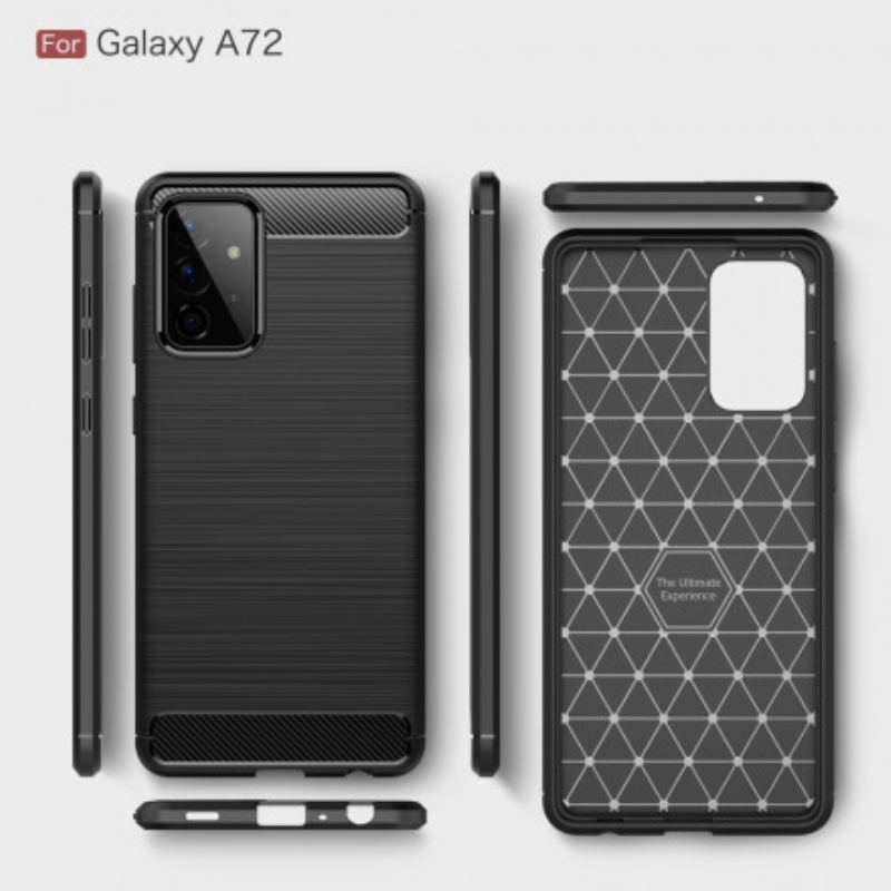 Cover Samsung Galaxy A72 4G / A72 5G Børstet Kulfiber