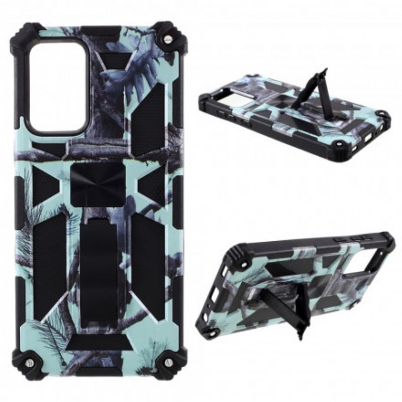 Cover Samsung Galaxy A72 4G / A72 5G Camouflage Aftagelig Støtte