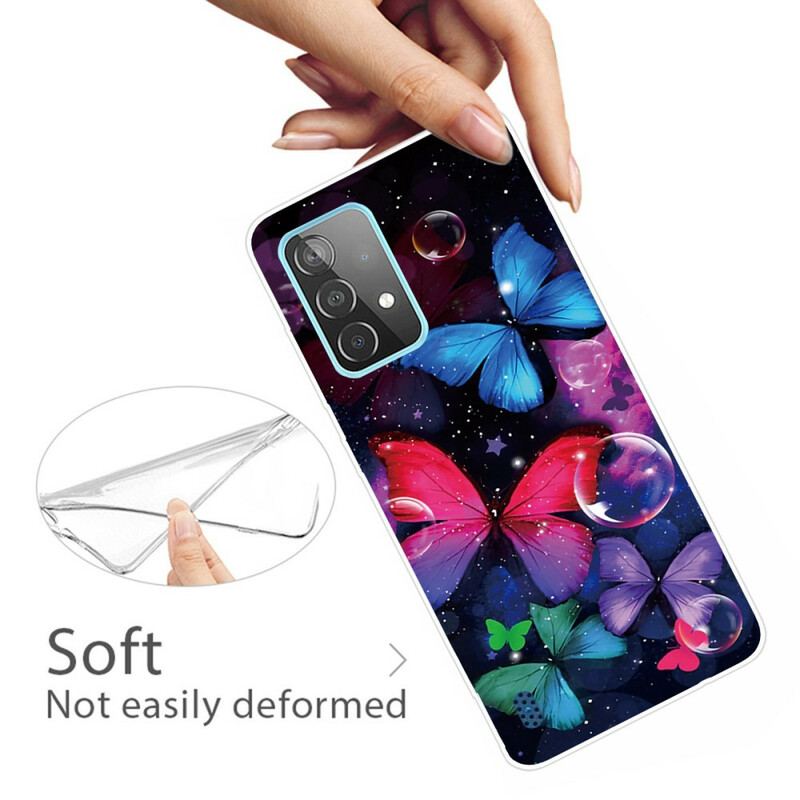 Cover Samsung Galaxy A72 4G / A72 5G Fleksible Sommerfugle