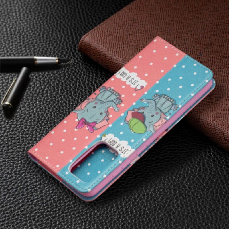 Cover Samsung Galaxy A72 4G / A72 5G Flip Cover Baby Elefanter