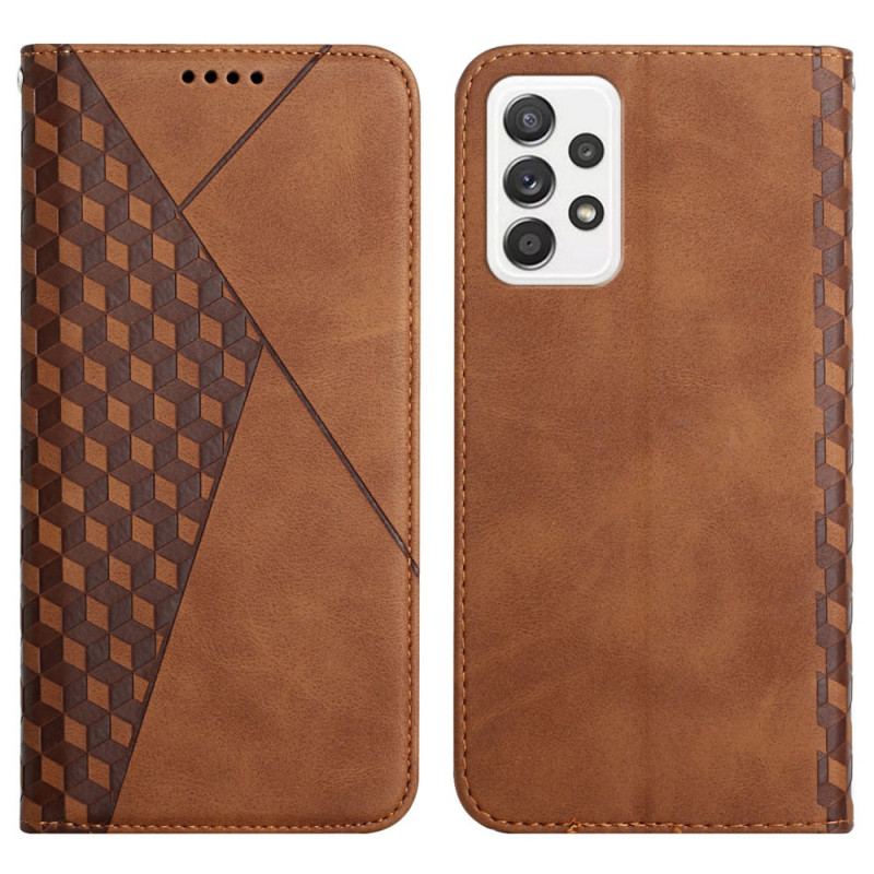 Cover Samsung Galaxy A72 4G / A72 5G Flip Cover Geo Lædereffekt