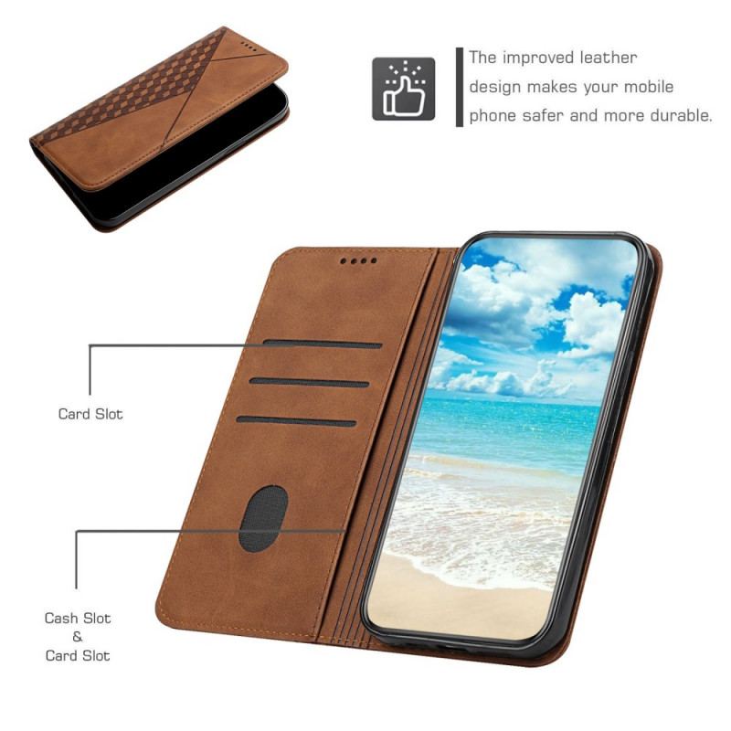 Cover Samsung Galaxy A72 4G / A72 5G Flip Cover Geo Lædereffekt