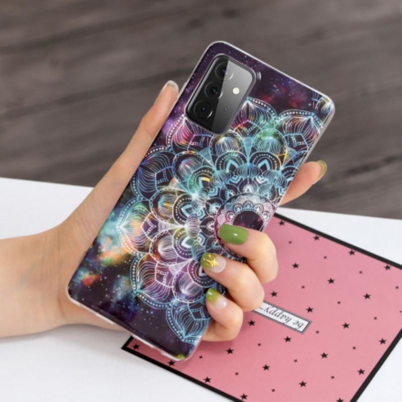 Cover Samsung Galaxy A72 4G / A72 5G Fluorescerende Farverig Mandala