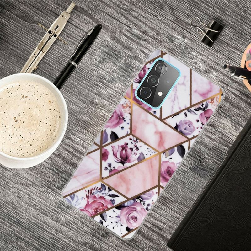 Cover Samsung Galaxy A72 4G / A72 5G Geometrisk Marmor