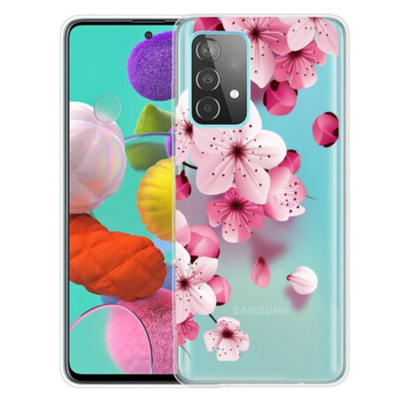 Cover Samsung Galaxy A72 4G / A72 5G Små Lyserøde Blomster