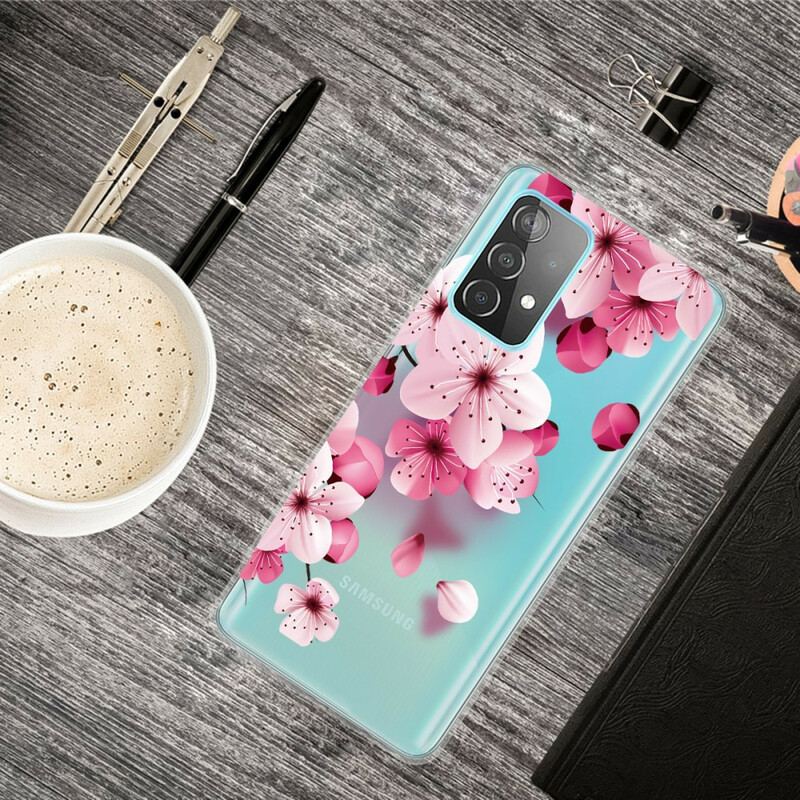 Cover Samsung Galaxy A72 4G / A72 5G Små Lyserøde Blomster