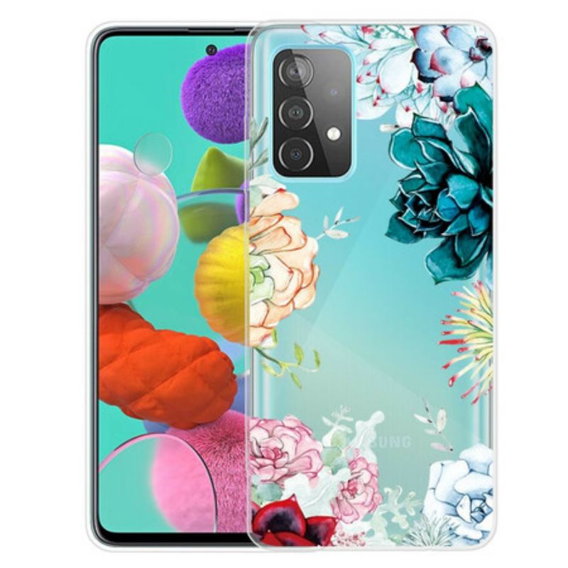 Cover Samsung Galaxy A72 4G / A72 5G Sømløse Akvarelblomster