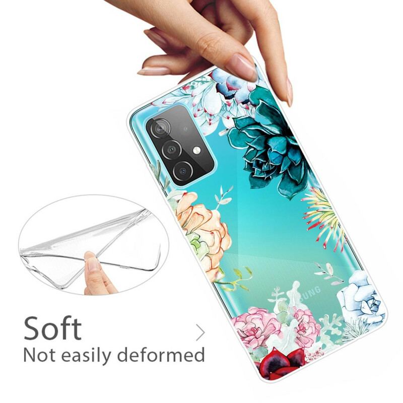 Cover Samsung Galaxy A72 4G / A72 5G Sømløse Akvarelblomster