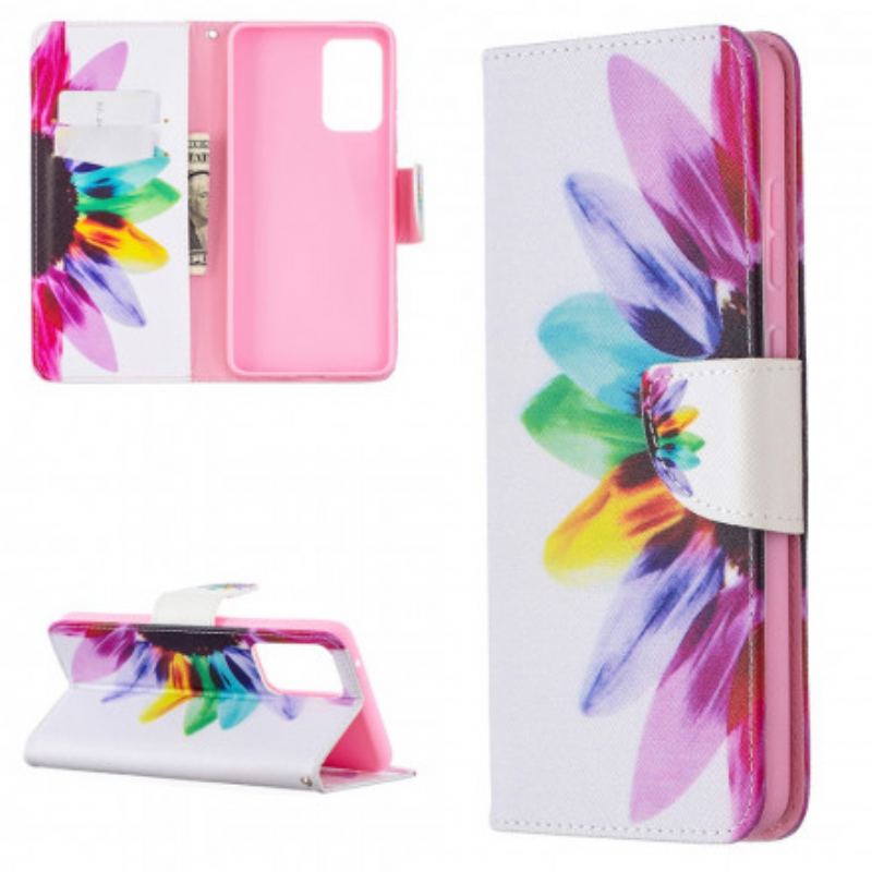 Flip Cover Samsung Galaxy A72 4G / A72 5G Akvarel Blomst