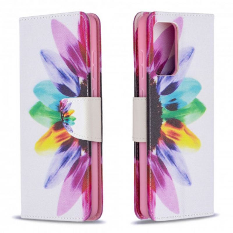 Flip Cover Samsung Galaxy A72 4G / A72 5G Akvarel Blomst