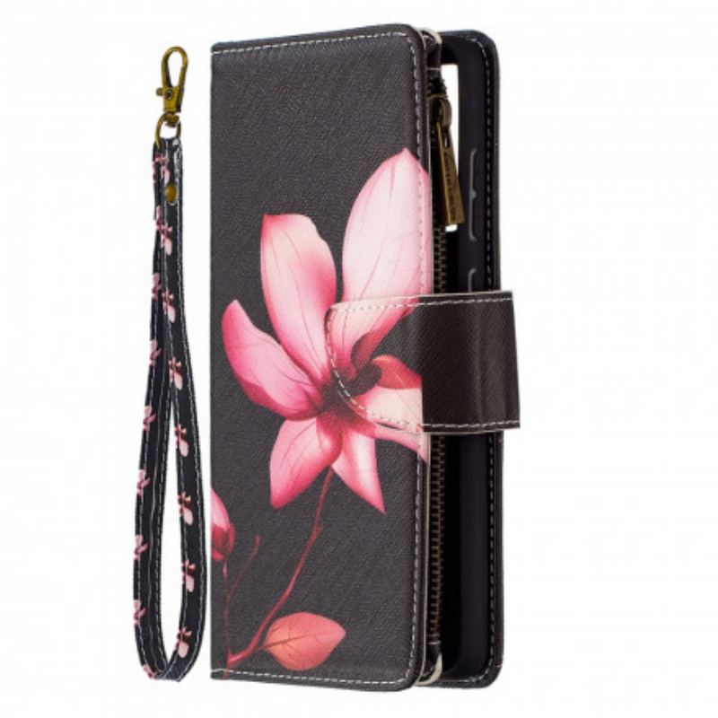 Flip Cover Samsung Galaxy A72 4G / A72 5G Blomsterlomme Med Lynlås