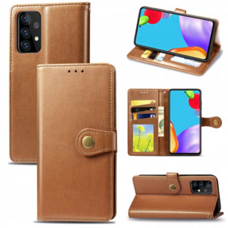 Flip Cover Samsung Galaxy A72 4G / A72 5G Kunstlæder Og Vintage Lås