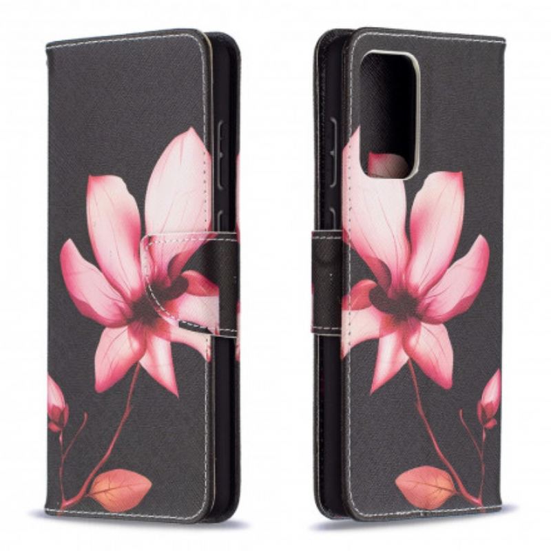 Flip Cover Samsung Galaxy A72 4G / A72 5G Lyserød Blomst