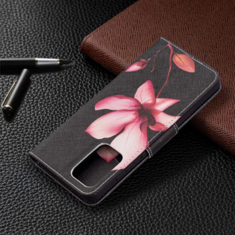 Flip Cover Samsung Galaxy A72 4G / A72 5G Lyserød Blomst