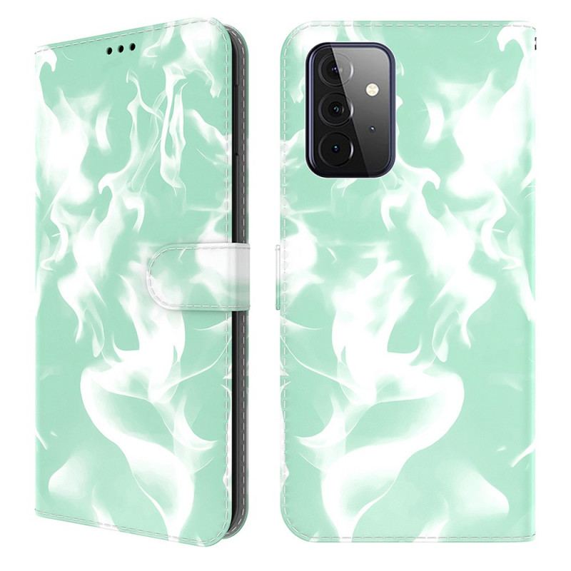 Læder Cover Samsung Galaxy A72 4G / A72 5G Abstrakt Mønster