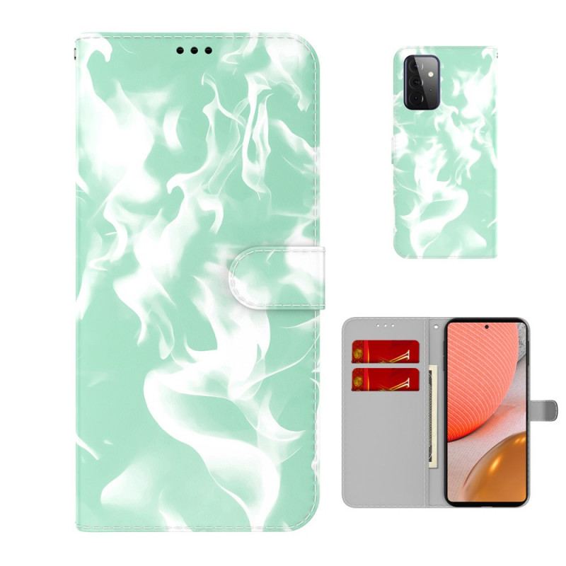 Læder Cover Samsung Galaxy A72 4G / A72 5G Abstrakt Mønster