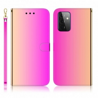 Læder Cover Samsung Galaxy A72 4G / A72 5G Spejlcover I Imiteret Læder