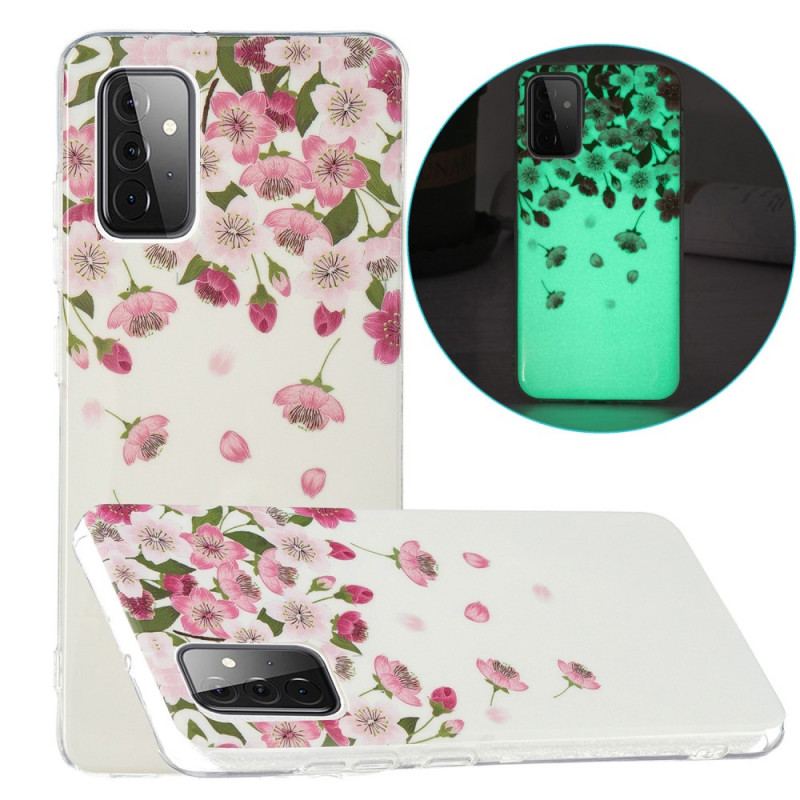 Mobilcover Samsung Galaxy A72 4G / A72 5G Fluorescerende Blomster