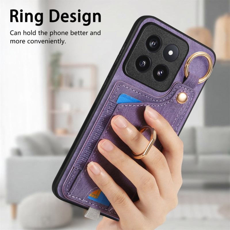 Cover Xiaomi 14 Pro Retro Kortholder Og Ring