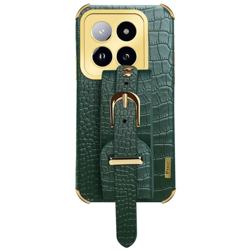 Cover Xiaomi 14 Pro Telefon Etui Krokodilleeffekt Med Armbånd