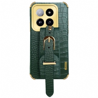 Cover Xiaomi 14 Pro Telefon Etui Krokodilleeffekt Med Armbånd