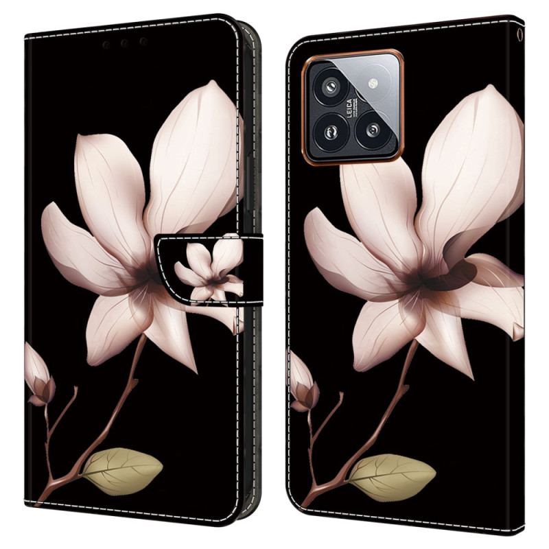 Flip Cover Xiaomi 14 Pro Lyserød Blomst