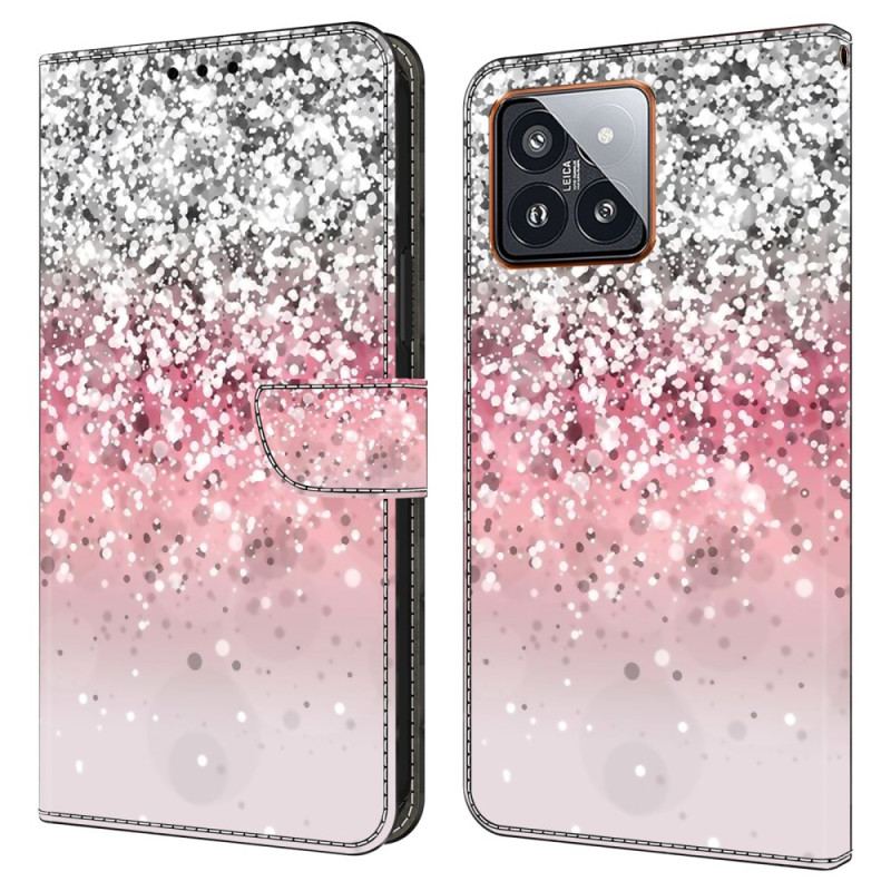 Læder Cover Xiaomi 14 Pro Gradient Glitter