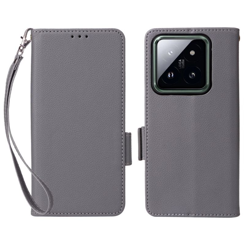 Læder Cover Xiaomi 14 Pro Telefon Etui Ultratynd Rem