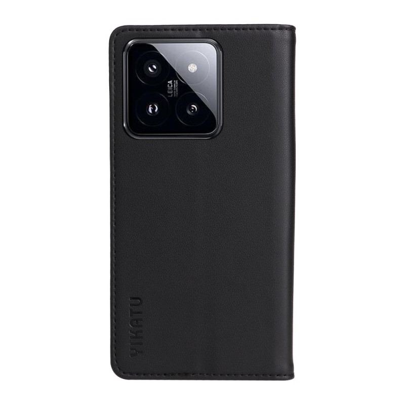 Læder Cover Xiaomi 14 Pro Telefon Etui Yikatu Læderstil