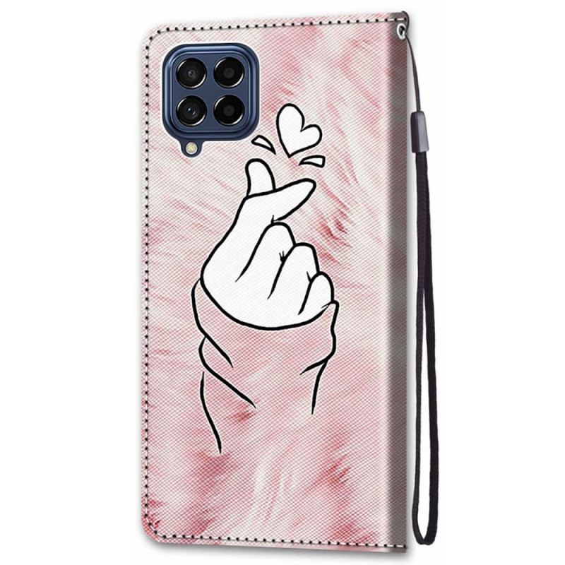 Flip Cover Samsung Galaxy M53 5G Finger Hjerte