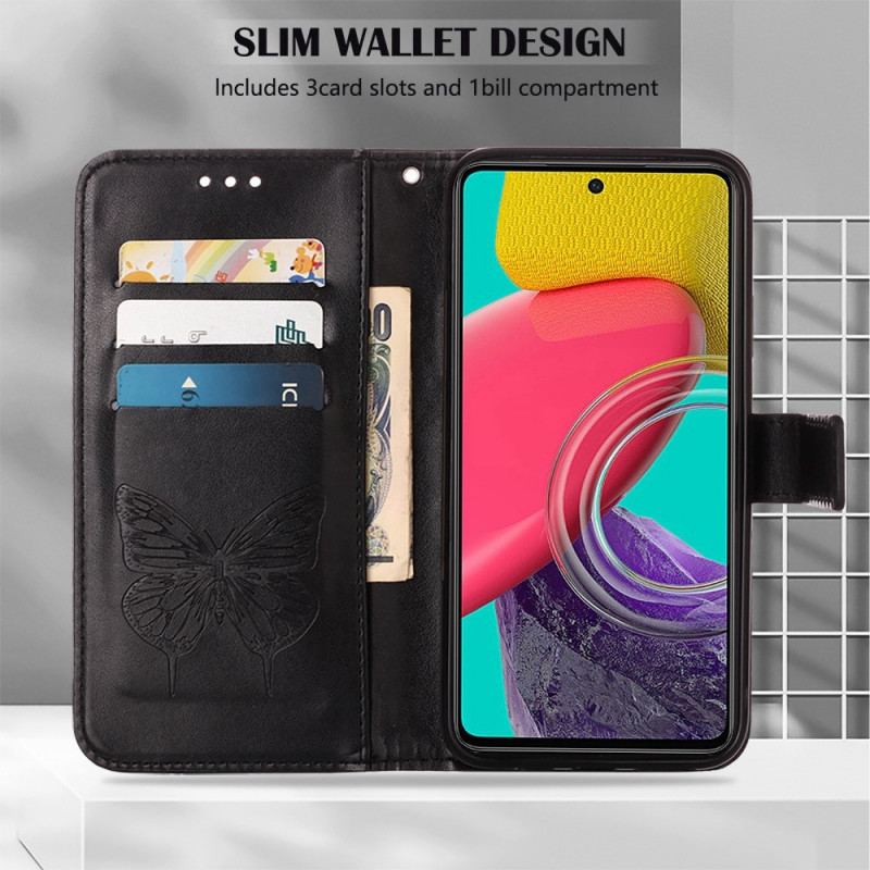 Flip Cover Samsung Galaxy M53 5G Halv Sommerfugl