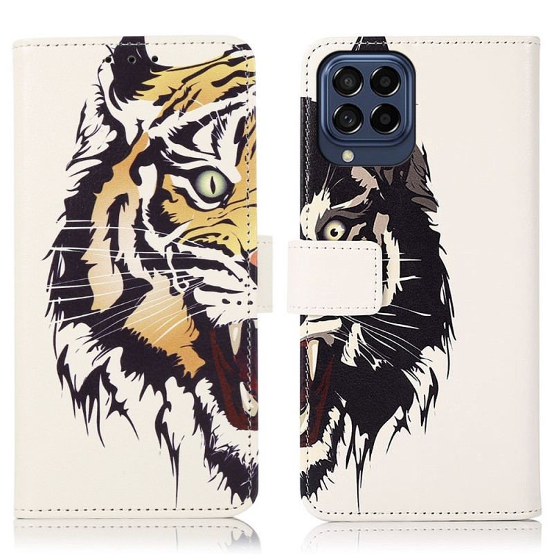 Flip Cover Samsung Galaxy M53 5G Hård Tiger